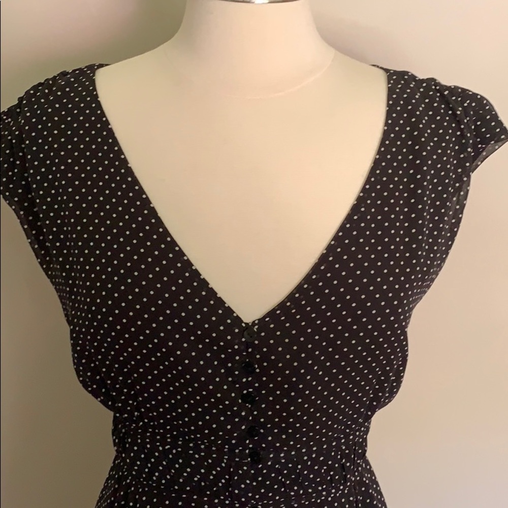 Retro polka dot dress pinup xl Elle black white